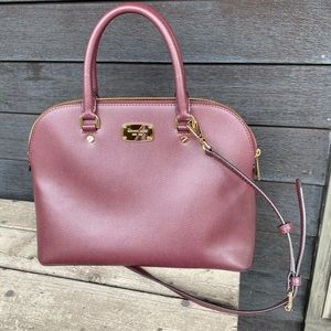 MICHAEL KORS Maroon Dome Crossbody